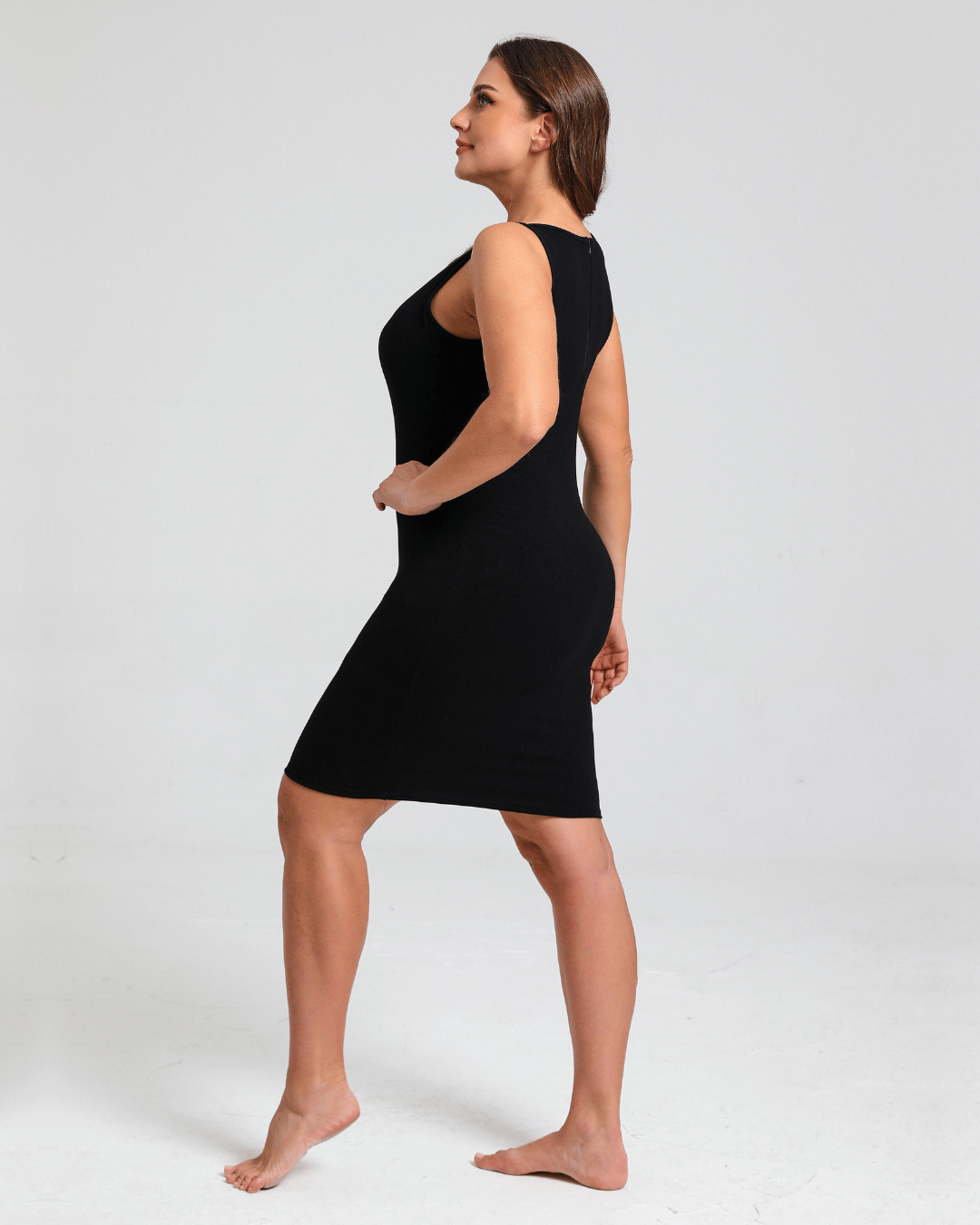 Crew Neck Midi Shapewear Dress