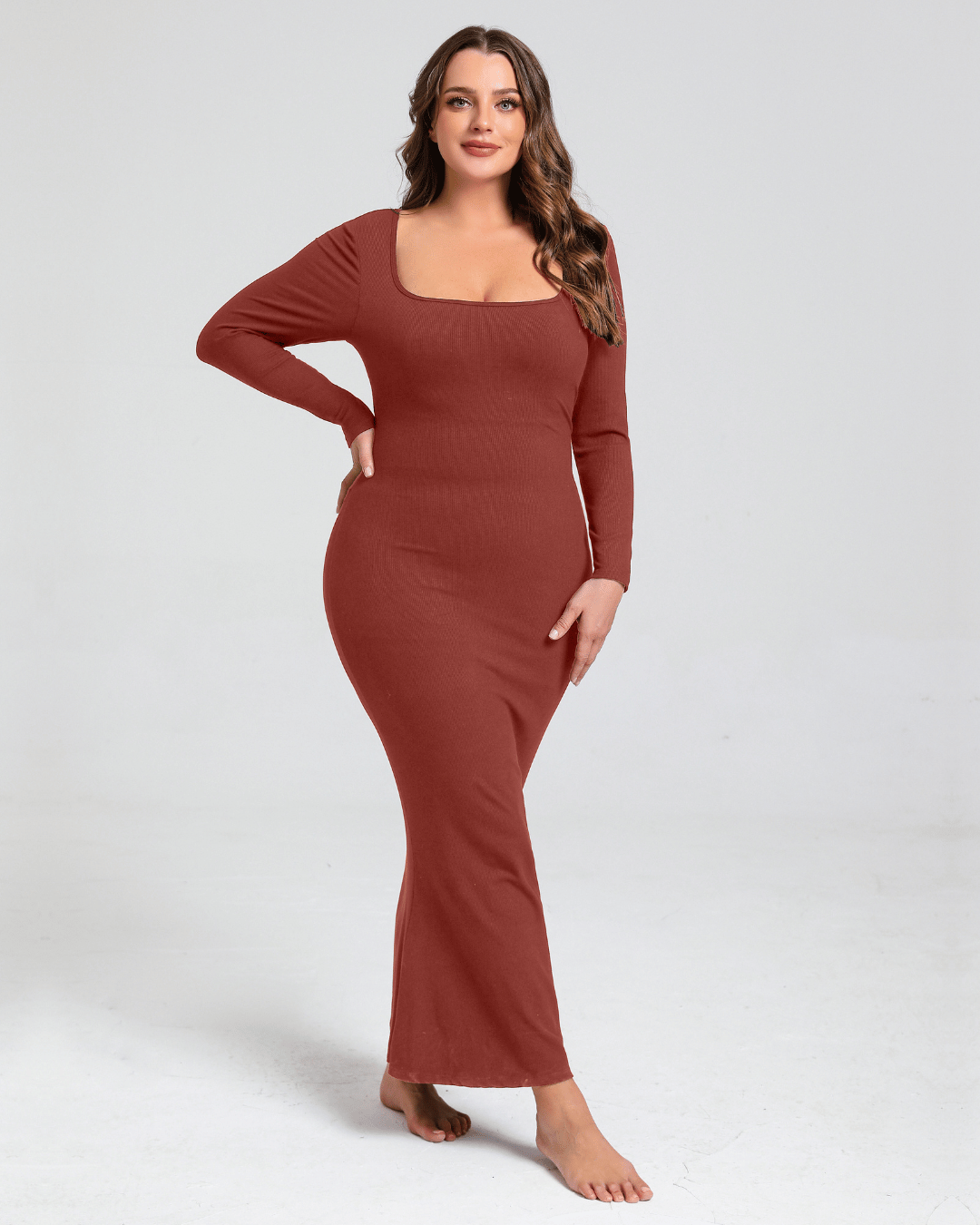 Long Sleeve Maxi Shapewear Dress